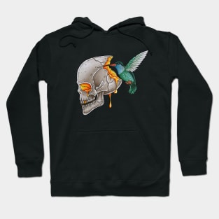 Hummingbird and skull Hoodie